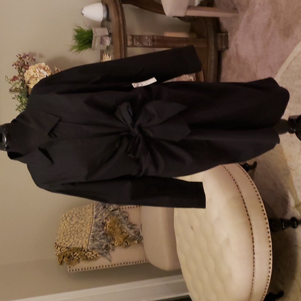 Black dress tie in front